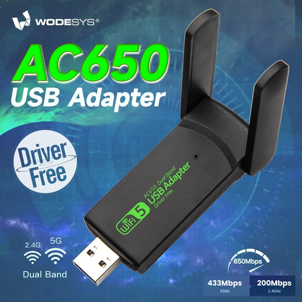WODESYS  USB  ̺   Ʈũ ī, PC  ļ  ۽ű, 650M, 2.4G, 5G